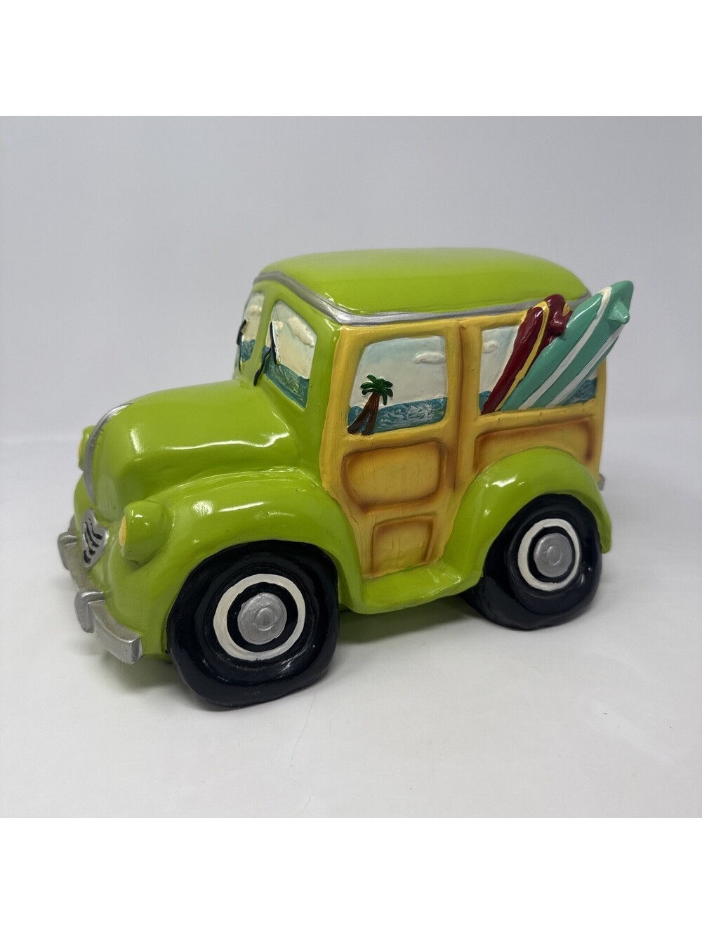 Vintage Beach Car Piggy Bank With Surf Boards